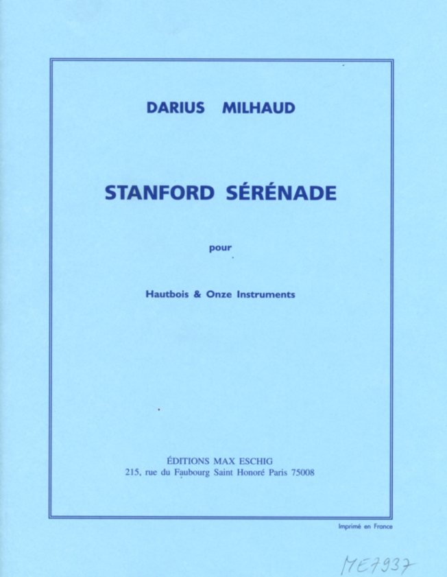 D. Milhaud: Stanford Serenade fr Oboe<br>Oboe + elf Instrumente - Studienpartitur