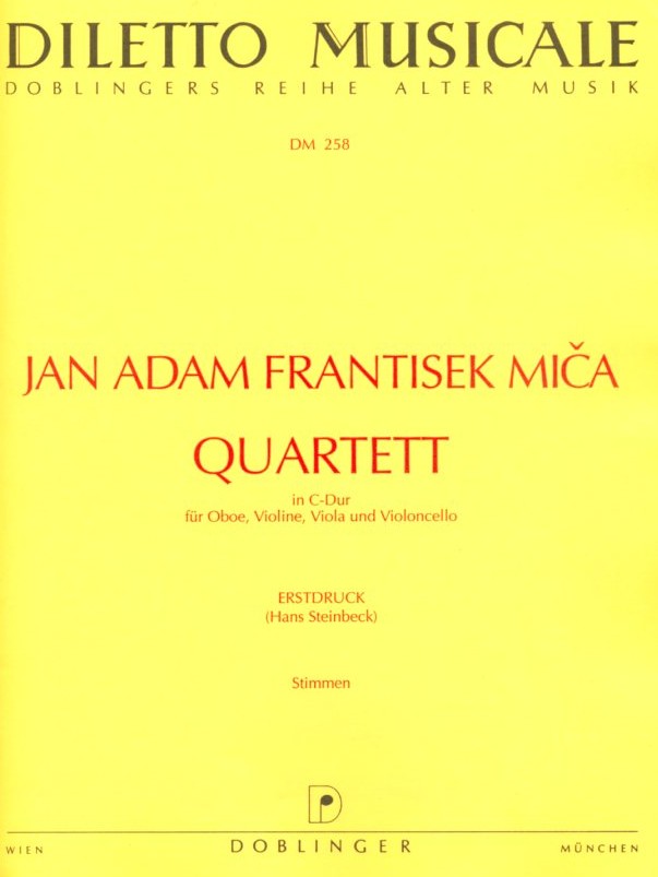 J. Mica: Quartett C-Dur fr Oboe,<br>Violine, Viola + Vc - Stimmen