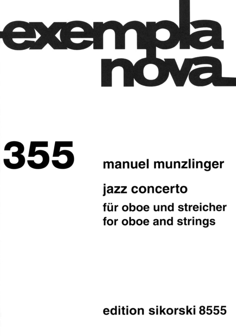 M. Munzlinger: Jazz Concerto<br>fr Oboe + Streicher - Partitur