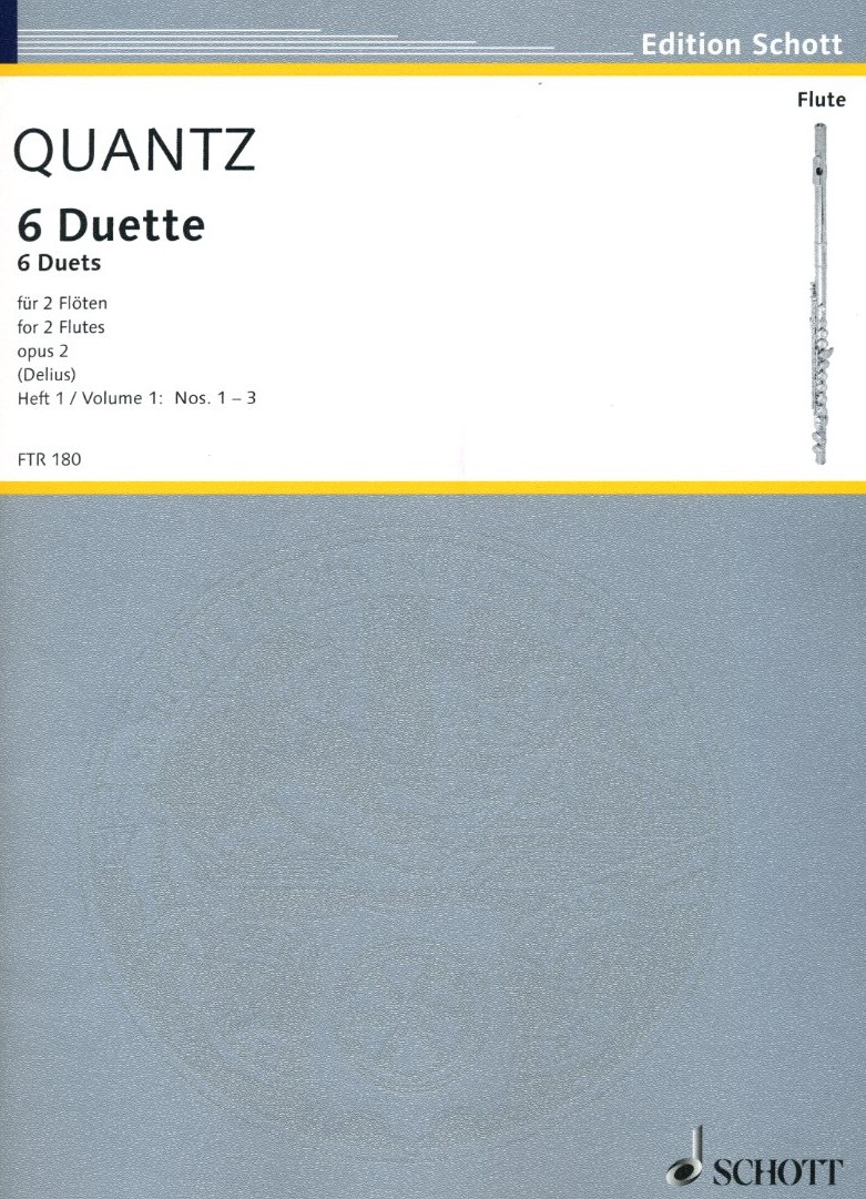 J.J. Quantz: 6 Duette op. 2 / Bd. 1<br>fr 2 Querflten / Schott