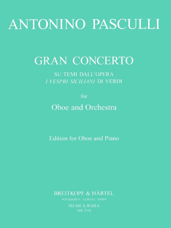 A. Pasculli: Concerto &acute;I Vespri<br>Siciliani&acute; di Verdi - Oboe + Klavier