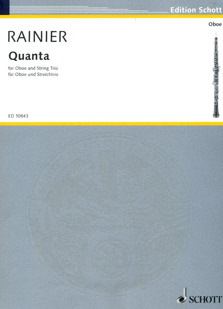 P. Rainier: Quanta - fr Oboe<br>+ Streichtrio - Partitur