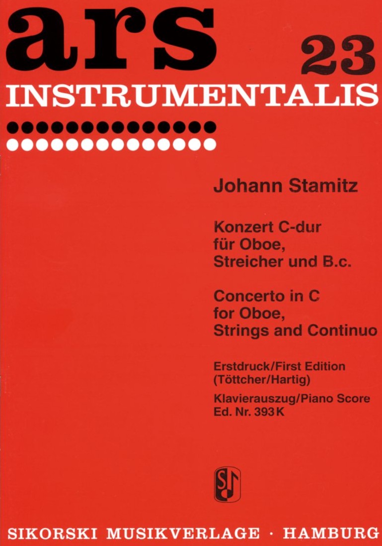 J. Stamitz: Konzert C-Dur f. Oboe,<br>Streichorchester + BC - KA