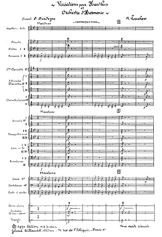 N. Rimski-Korsakow: Variationen ber ein<br>Th.v.Glinka - Oboe +Blasorch. / Partitur