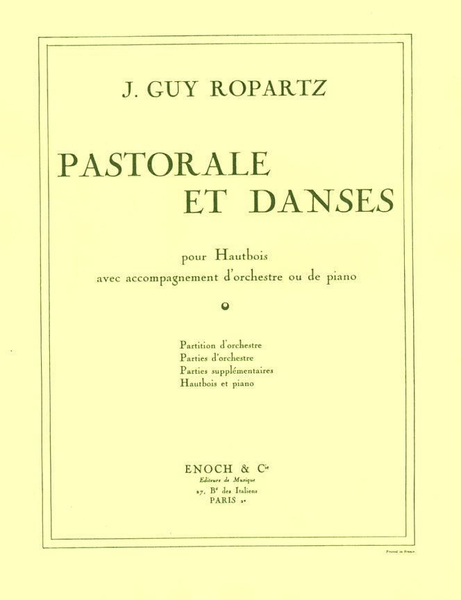 J.G. Ropartz: Pastorales et Danses<br>fr Oboe + Klavier / Enoch