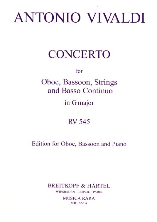 Vivaldi: Konzert G-Dur RV 545 fr Oboe,<br>Fagott + Streicher - KA
