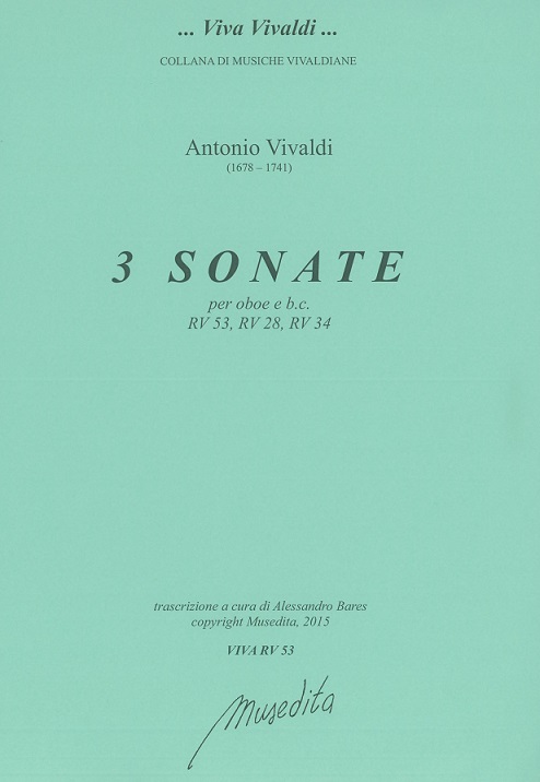 A. Vivaldi: 3 Sonaten - RV 53 RV 28<br>RV 34 - fr Oboe + BC
