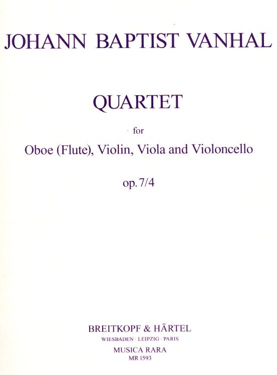 J. Vanhal: Oboenquartett op. 7/4 Es-Dur<br>fr Oboe, Violine, Va, Vc - Stimmen