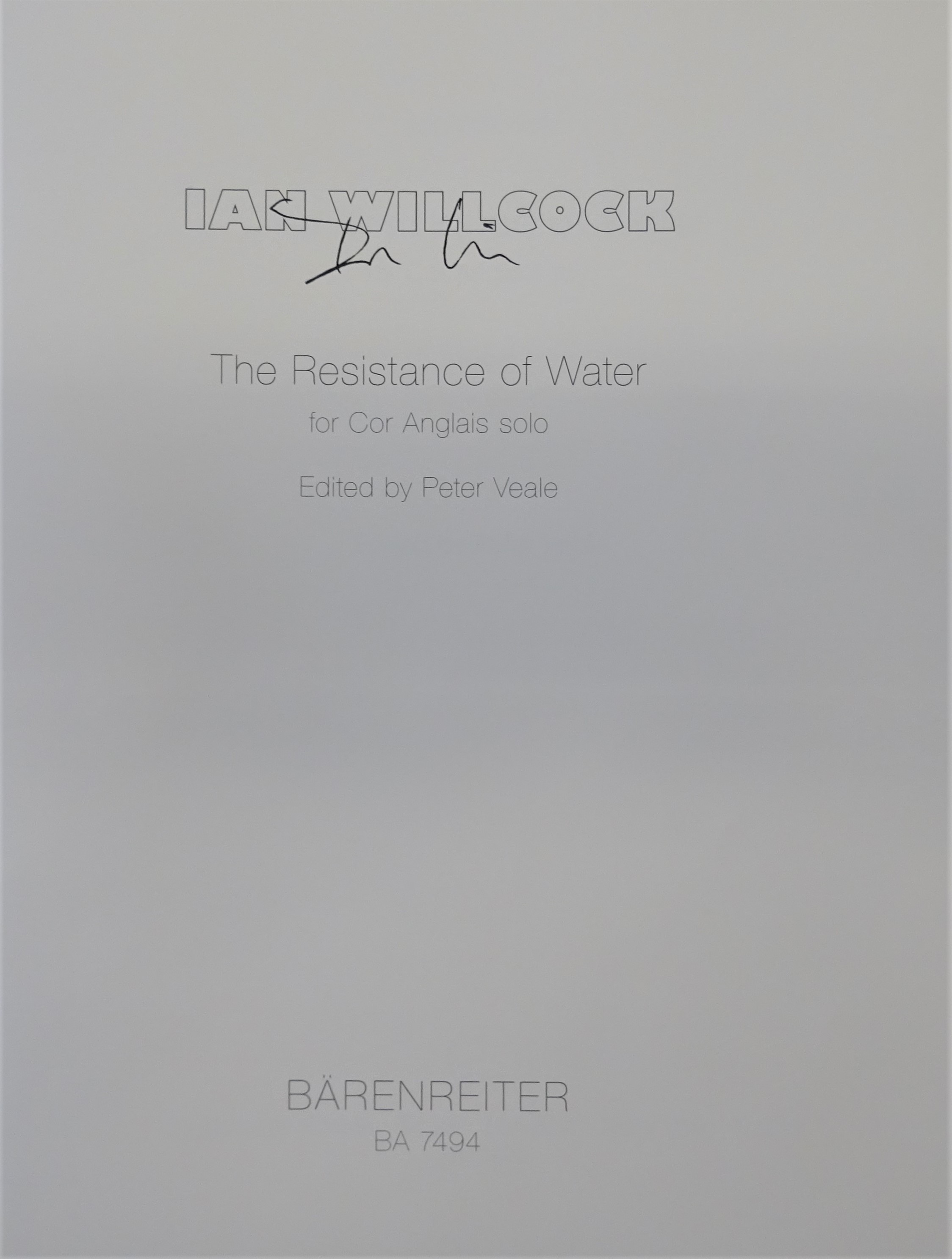 I. Willcock: The resistance of water<br>fr Engl. Horn solo