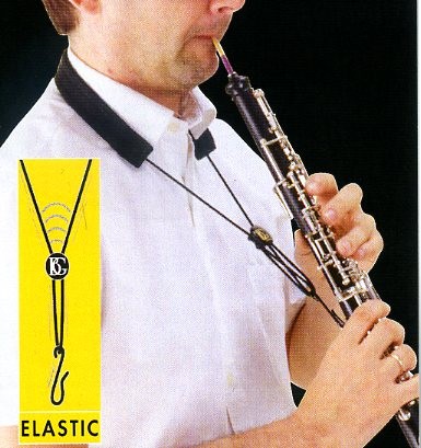 Tragegurt fr Oboe mit elastischer<br>Schnur und Lederlasche - BG 033 E