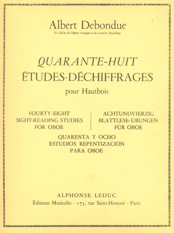 A. Debondue: 48 Etude Dechigrages<br>fr Oboe