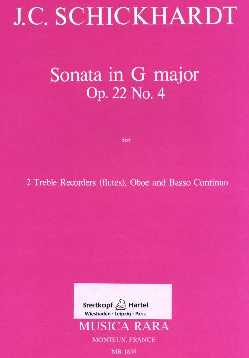 J.C. Schickhardt: Sonate G-Dur op. 22/4<br>2 Flten, Oboe + BC
