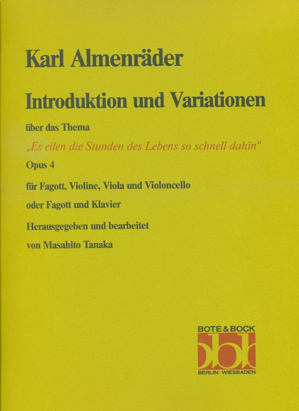 C. Almenrder:  Introduktion und<br>Variantion op. 4 - Fagott + Klavier