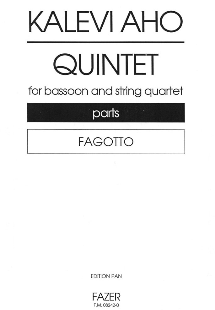 K. Aho(*1949): Quintett fr Fagott<br>und Streichquartett - Stimmen
