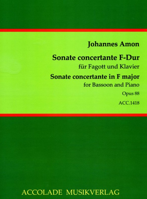 J.A. Amon: Sonate F-Dur op. 88 fr<br>Fagott + Klavier / Accolade