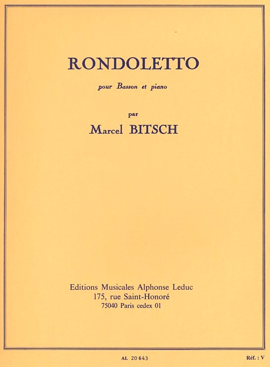 M. Bitsch: Rondoletto ( 1949 )<br>fr Fagott + Klavier