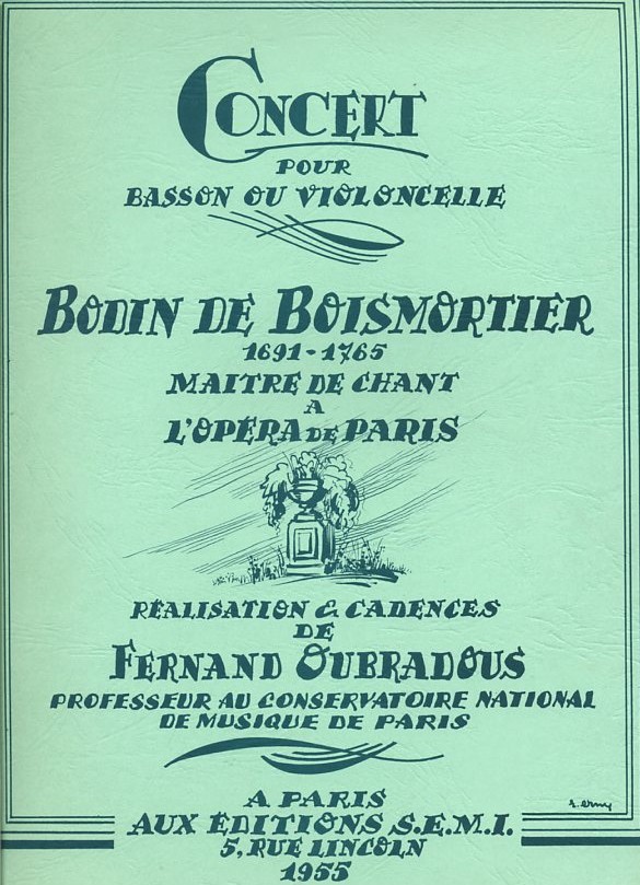J.B. Boismortier: Konzert D-Dur op. 26<br>fr Fagott + Orch. - KA / F. Oubradous