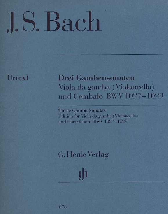 J.S. Bach: Drei Sonaten fr Gambe + BC<br>(Fagott) BWV 1027-1029 - Henle