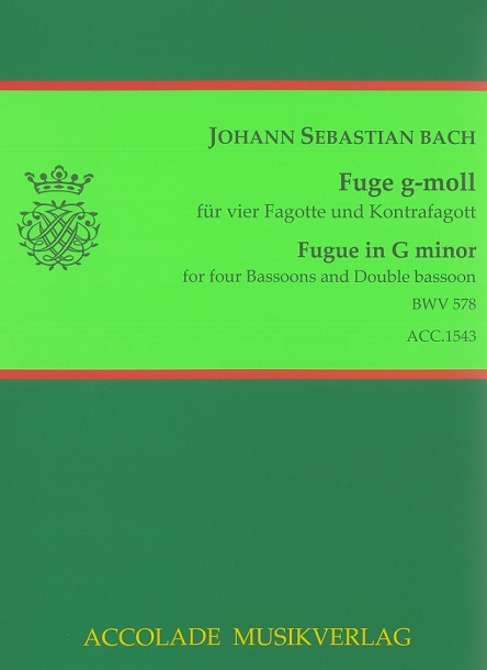 J.S. Bach: Fuge g-moll BWV 578<br>fr 4 Fagotte + Kontrafagott