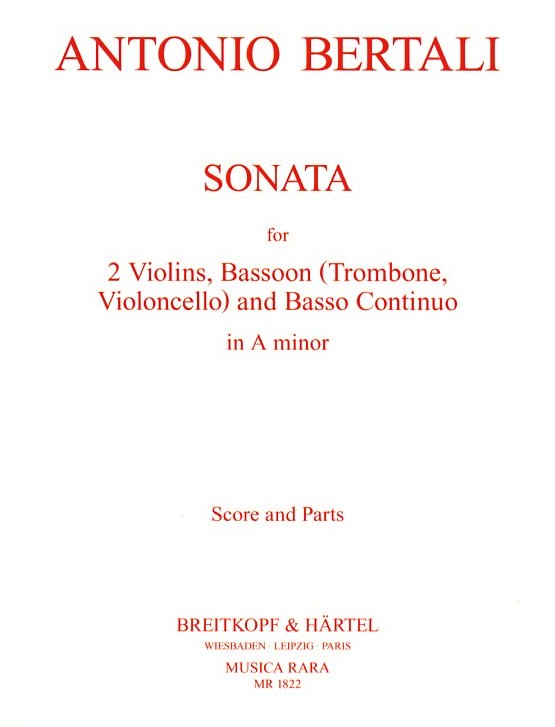 A. Bertali: Sonata  tr - a-moll n3<br>fr 2 Violinen, Fagott + BC