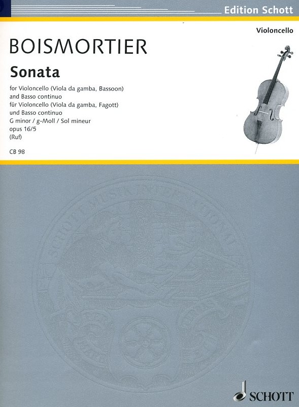 J.B. Boismortier: Sonata g-moll<br>op. 16/5 fr Cello (Fagott) + BC