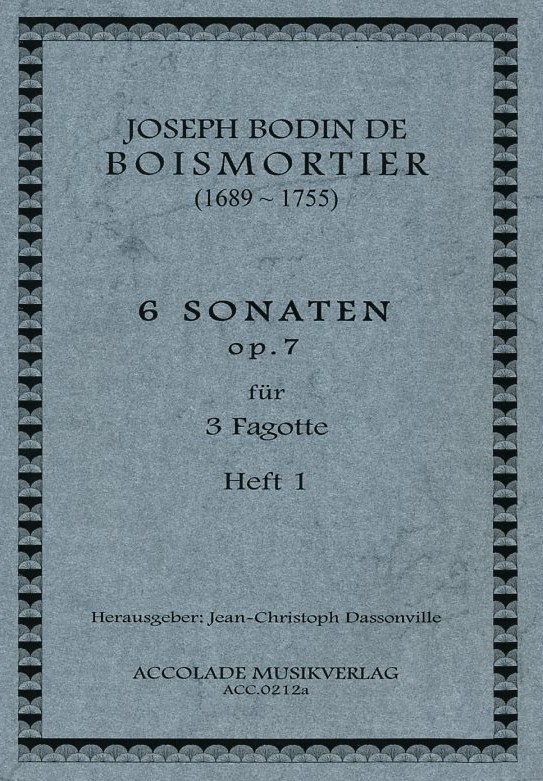 J.B. Boismortier(1689-1755): 6 Sonaten<br>op. 7 - Heft 1 - fr 3 Fagotte