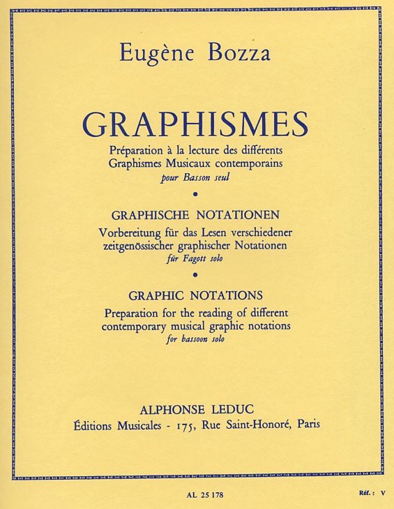 E. Bozza: Graphismes - fr Fagott<br>Lesen zeitgenssischer Notation
