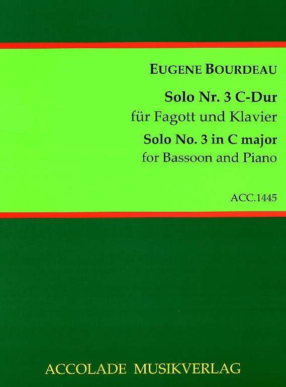 E. Bourdeau(1850-1926): Solo no. 3 C-Dur<br>fr Fagott + Klavier
