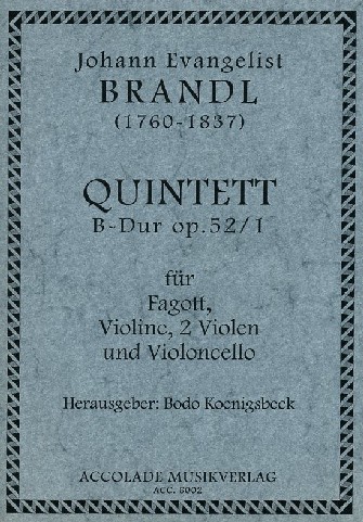 Joh. Brandl: Quintett B-Dur op.52/1<br>fr Fagott + Streichquartett