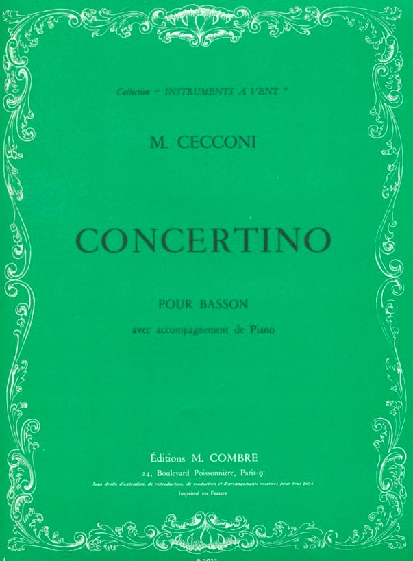 M. Cecconi(1936*): Concertino fr<br>Fagott + Orch. / KA