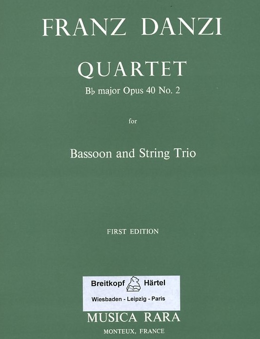 F. Danzi: Quartett d-moll op.40/2 fr<br>Fagott + Streichtrio (Musica Rara)