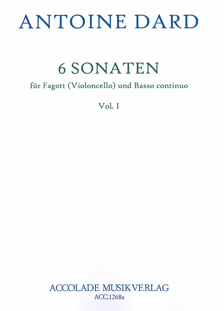 M. Dard: 6 Sonaten op. 2 - Vol. 1<br>(1-3) fr Fagott + BC