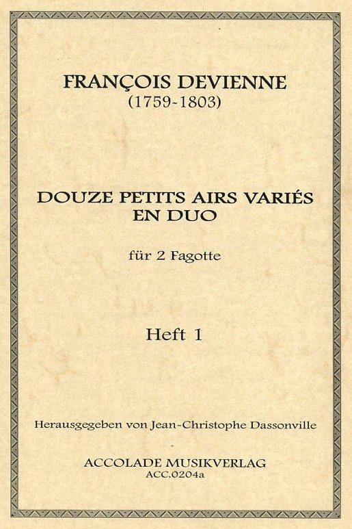 F. Devienne: Douze petits airs varis<br>en duo - Heft 1 - fr 2 Fagotte
