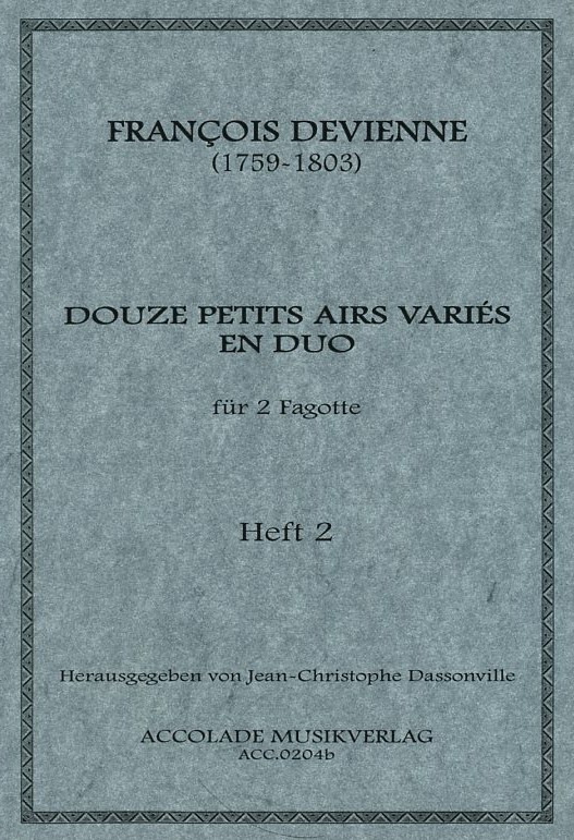 F. Devienne: Douze petits airs varis<br>en duo - Heft 2 - fr 2 Fagotte