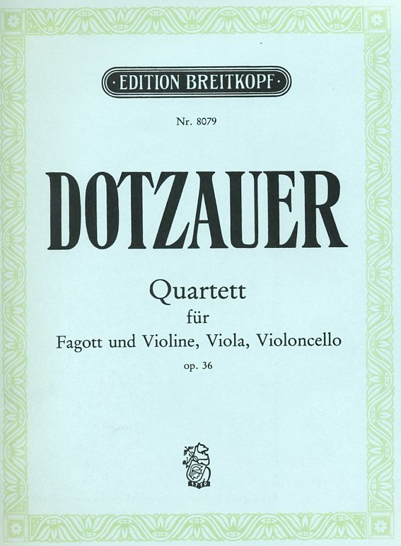 J.J. Dotzauer: Quartett op. 36 fr<br>Fagott, Violine, Viola + Cello