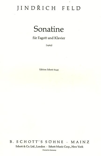 J. Feld: Sonatine fr Fagott<br>+ Klavier (1969)