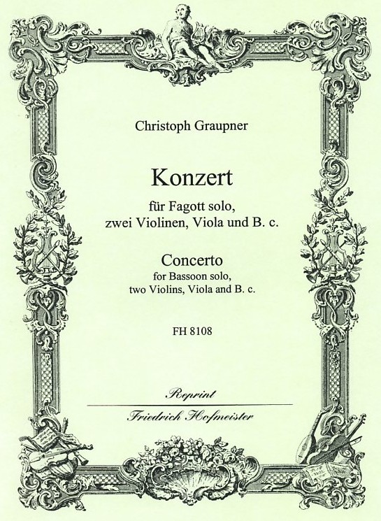 C. Graupner: Concerto G-Dur fr<br>Fagott + 2 Vl, Va + BC /Stimmen+Part.