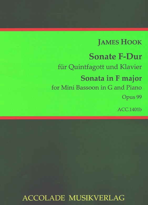 J. Hook(1746-1827): Sonate F-Dur op. 99<br>fr Fagottino (G) + Klavier