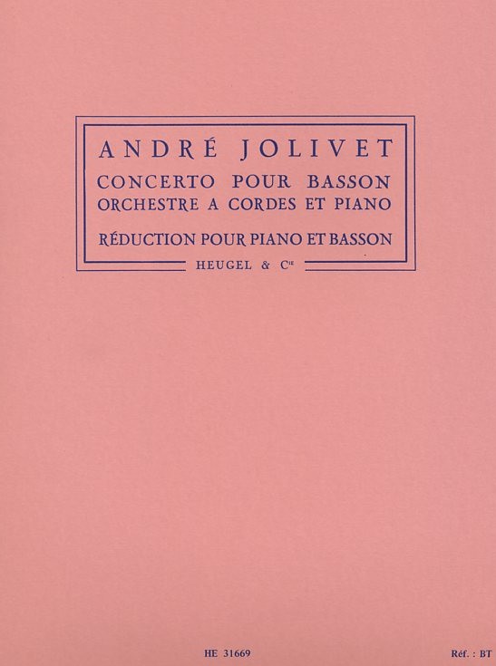 A. Jolivet: Konzert fr Fagott +<br>Orchester (+Harfe) - KA