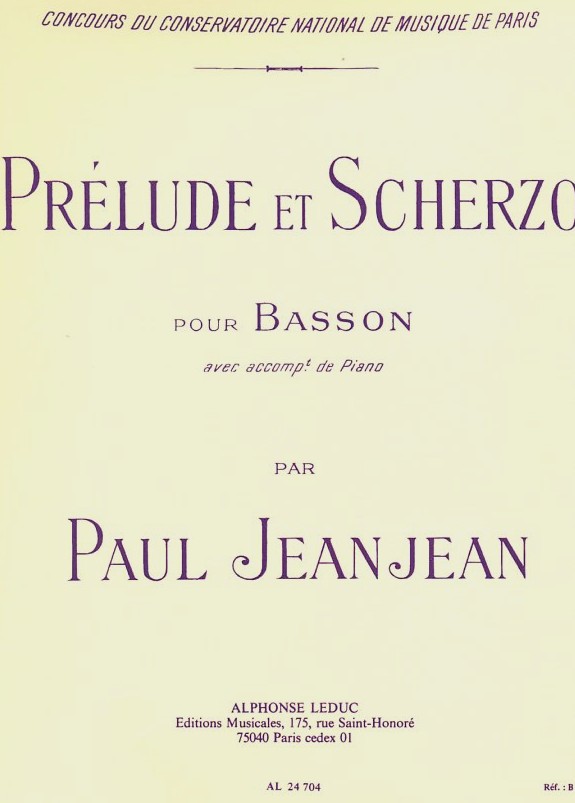 P. Jeanjean: Prlude et Scherzo<br>fr Fagott + Klavier (Leduc)