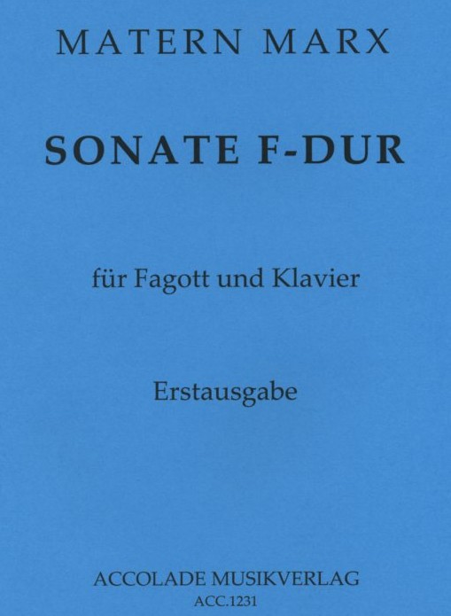 M. Marx(1791-1836): Sonate F-Dur<br>fr Fagott + Klavier