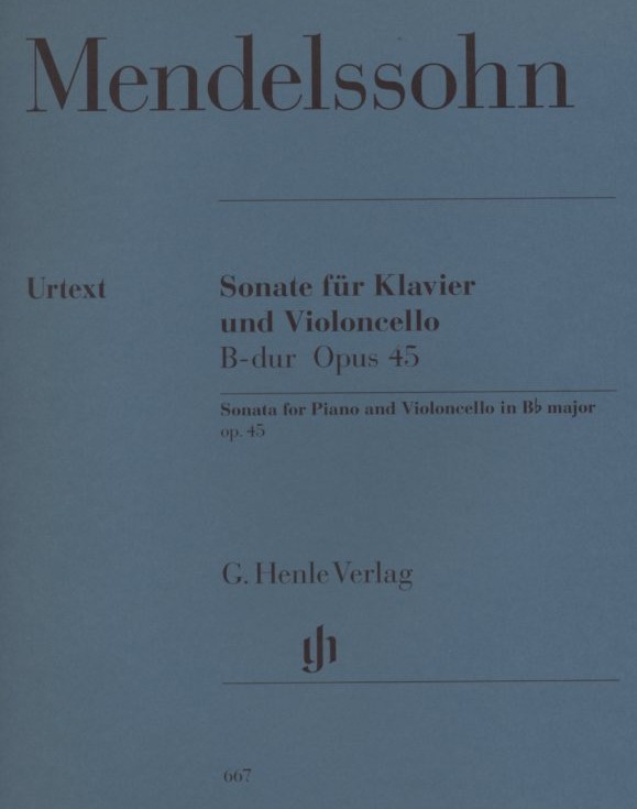 F. Mendelssohn-Bartholdy: Sonate B-Dur<br>op. 45/1 fr Cello (Fagott) + Klavier