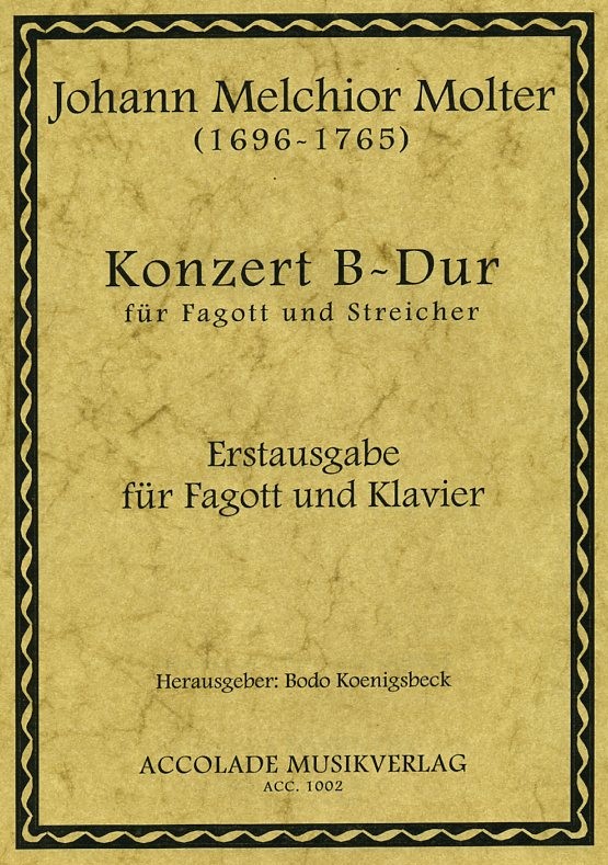 J.M. Molter: Konzert B-Dur fr Fagott<br>+ Streicher - KA