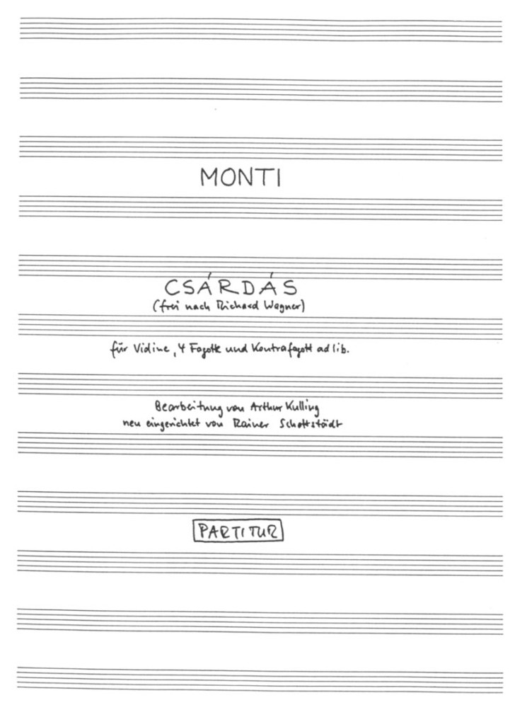 Monti: Csardas - fr Violine, 4 Fagotte<br>(Kfg ad libitum) Stimm.+Part.