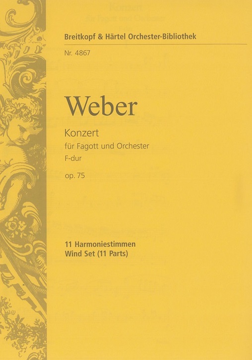 C.M. v. Weber: Konzert F-Dur op. 75<br>Fagott + Orchester - Blserstimmen/Set