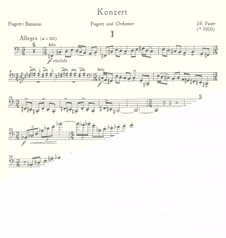 J. Pauer: Konzert fr Fagott + Orch.<br>KA - nur Leihmaterial -