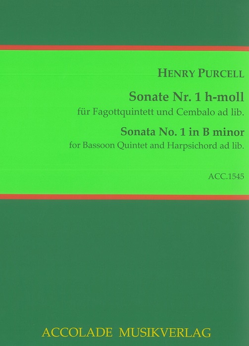 H. Purcell: Sonate No. 1 h-moll<br>fr 5 Fagotte + Cembalo ad lib.