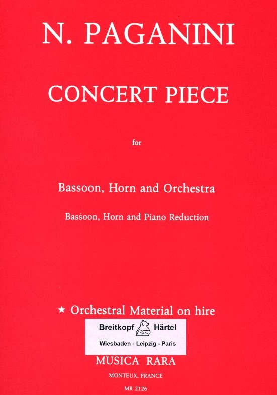 N. Paganini(1782-1840): Konzertstck<br>fr Fagott, Horn  + Orchester /KA