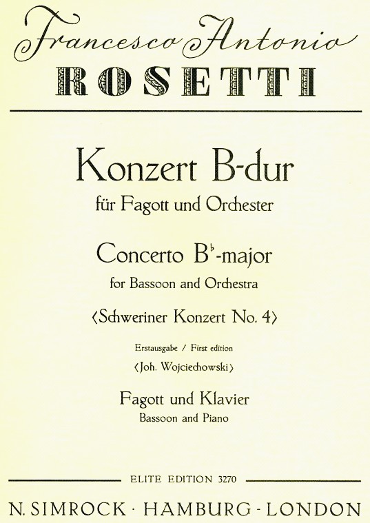 F. Rosetti: Konzert B-Dur fr Fagott<br>+ Orchester - KA/Wojc