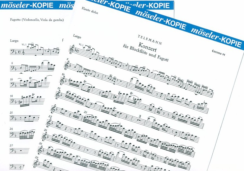 G.Ph. Telemann: Konzert F-Dur fr Fagott<br>+ Altblockflte - Solostimmen